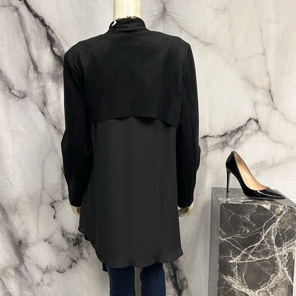 Truth + Style black, plush, suit style jacket, elegant sophisticated - Picture 5 of 8